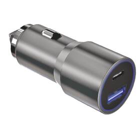 Adaptér do auta WG USB/USB-C, 58W strieborný


