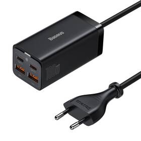Nabíjačka do siete Baseus GaN3, 2x USB-A, 2x USB-C 100W čierna

