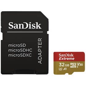  Pamäťová karta SANDISK Micro SDHC Extreme 32GB UHS-I U3 (100R/60W) + adaptér