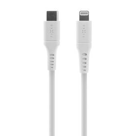 Kábel FIXED Liquid silicone USB-C/Lightning s podporou PD, MFi, 1,2m biely

