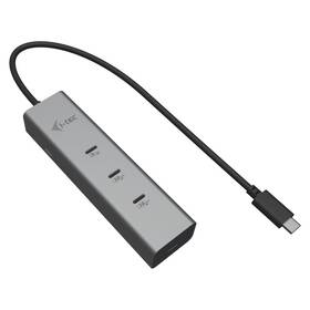 USB Hub i-tec iUSB-C Charging Metal HUB 5port, USB-C video 8K, PD 85W strieborný

