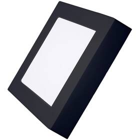 LED stropné svietidlo Solight CCT, prisadené, 12 W, 900 lm, štvorcové čierne

