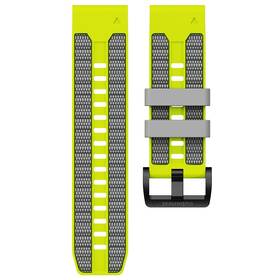 Remienok Cubenest Premium Silicone Garmin QuickFit Band 26mm sivý/žltý

