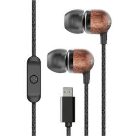 Slúchadlá Marley Smile Jamaica, slúchadlá do uší USB-C s mikrofónom čierna

