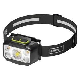 Čelovka EMOS HYBRIDNÁ NABÍJAČKA, 7 LED čierna/zelená

