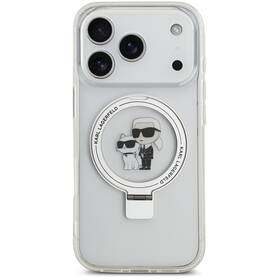 Kryt na mobil Karl Lagerfeld Ringstand Karl and Choupette MagSafe na Apple iPhone 17 Pro biely

