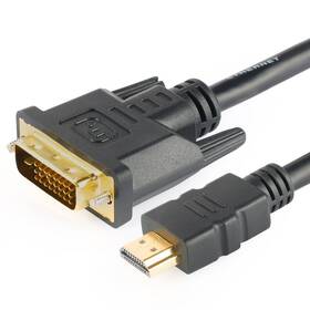 Kábel GoGEN HDMI/DVI, 2m, pozlátený čierny

