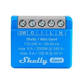Modul Shelly 1 Mini Gen4 Controller Zigbee/Matter modrý

