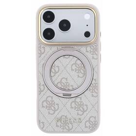 Kryt na mobil Guess PU 4G Ring Stand MagSafe na Apple iPhone 18 Pro ružový

