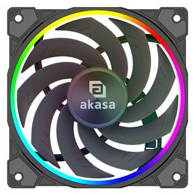 Ventilátor AKASA SOHO AR12 Reverse Blade, 120 mm, ARGB, PWM čierny

