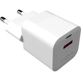 Nabíjačka do siete FIXED Mini s USB-C PD/USB QC 3.0, 20W biela

