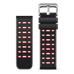 Remienok Aligator 22AW0001, silikónový Duálny 22mm čierny/červený

