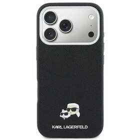 Kryt na mobil Karl Lagerfeld PU Karl and Choupette Heads Pins MagSafe na Apple iPhone 17 Pro čierny

