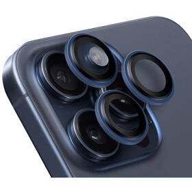 Ochranné sklo šošovky fotoaparátu Obal:Me Lens Protector na Apple iPhone 15 Pro/15 Pro Max modré

