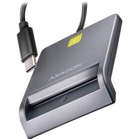 Čítačka eObčianok Axagon USB-C FlatReader Smart card sivá

