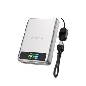 Powerbank BMX SolidSafe™ 10K Solid-State magnetická strieborná

