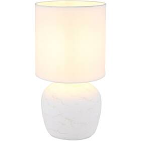 Stolná lampička GLOBO Marble, E14 biela

