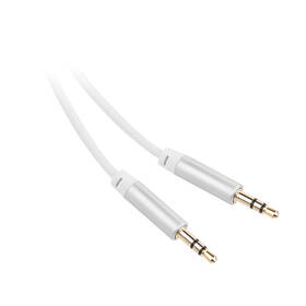 Kábel GoGEN Jack 3,5mm, 3m, pozlátené konektory biely

