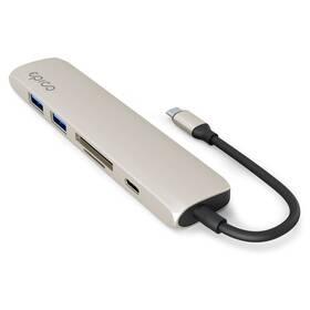 USB Hub Epico 6in1 Aluminium Hub 8K with USB-C biely

