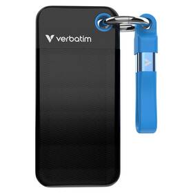 SSD externý Verbatim Pocket SSD 256GB čierny/modrý

