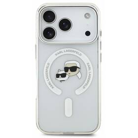Kryt na mobil Karl Lagerfeld IML K&CH Heads Metal Frame MagSafe na Apple iPhone 18 Pro biely

