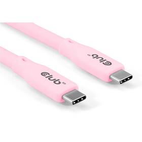 Kábel Club3D USB-C 4.0, 20Gbps, 4K60Hz, PD 240W, 2m ružový

