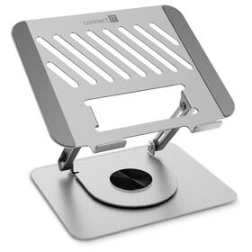 Stojanček Connect IT Rotary pro notebooky do 15,6" strieborná farba
