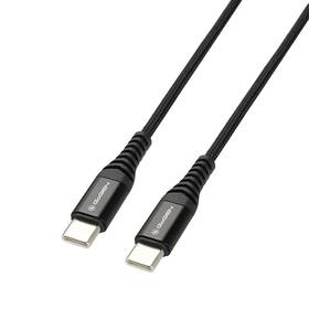Kábel GoGEN USB-C / USB-C, 1m, opletený čierny


