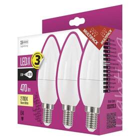 LED žiarovka EMOS Classic sviečka 6W E14 teplá biela, 3 ks 

