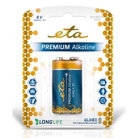 Batéria alkalická ETA ALKALINE 9V, 6LR61, blister 1ks 

