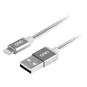 Kábel GND USB / lightning MFI, 1m, opletený Titanium

