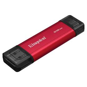 SSD externý Kingston Dual Portable 512GB, USB-A/C, USB 3.2 Gen 2 čierny/červený

