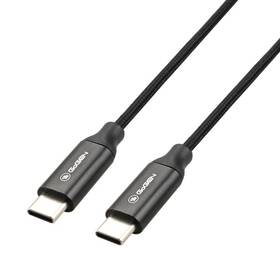 Kábel GoGEN USB-C / USB-C, 1m, opletený, 100W čierna farba

