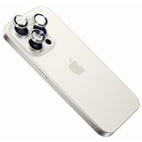 Ochranné sklo šošovky fotoaparátu FIXED Sapphire Camera Glass na Apple iPhone 15 Pro/15 Pro Max strieborné

