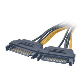 Adaptér AKASA 2x SATA na 1x PCIe čierny

