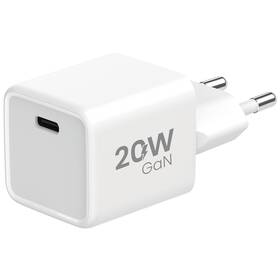Nabíjačka do siete WG GaN, 1xUSB-C, PD 20W biela

