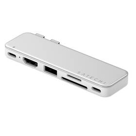 USB Hub Satechi USB-C Snap Hub (1x HDMI, 1x USB-C, 1x USB-A 3.0, 1x USB-C PD, 1x microSD/SD) strieborný

