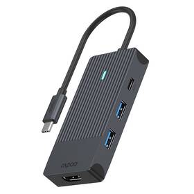 USB Hub Rapoo 4-in-1 USB-C Multiport čierny


