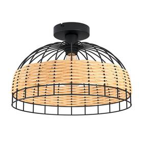 LED stropné svietidlo Eglo Anwick čierne/drevené

