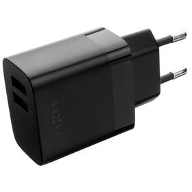 Nabíjačka do siete FIXED 2x USB 17W Smart Rapid Charge + micro USB kábel 1m čierna

