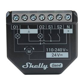 Modul Shelly Gen4 2PM, 2kanálový modul pre riadenie žalúzií, WiFi, Zigbee čierny

