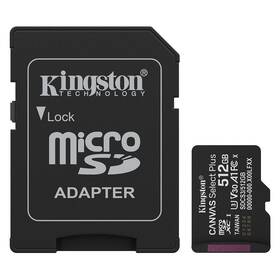 Pamäťová karta Kingston Canvas Select Plus MicroSDXC 512GB UHS-I U3 (R150/W30) + adaptér čierna

