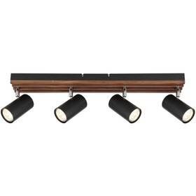 LED stropné svietidlo GLOBO Kayden, 4x GU10 čierne/drevené

