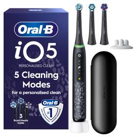 Zubná kefka Oral-B iO5 Leo print, 3 náhradní hlavice čierny

