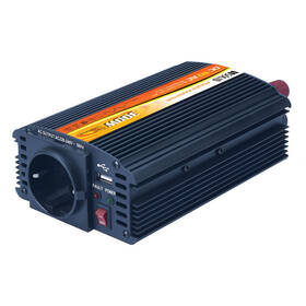 Invertor Solight 12V, 300W, kovový, čierny, 12V + USB 500mA 

