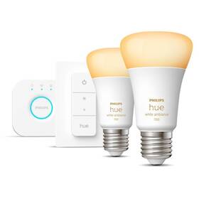 Štartovacia sada Philips Bluetooth, 8W, E27, White Ambiance (2ks) + bridge + Switch 

