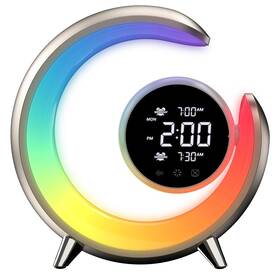 Stolná lampa IMMAX PEACOCK s hodinami, RGB svetlo, 20W, 400lm zlatá


