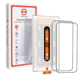 Tvrdené sklo Mobile Origin Orange Screen Guard Apple iPhone 15 s aplikátorom, 2 pack 

