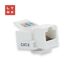 Spojka Lynx UTP Cat6, samozařezávací, 90stp. biela

