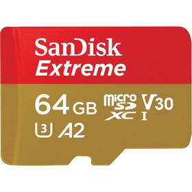  Pamäťová karta SANDISK Micro SDXC Extreme 64GB UHS-I U3 (170R/80W) + adaptér